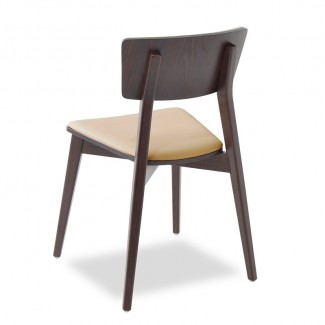 Troy 3 Beechwood Mid Century Modern Commercial Hospitality Restaurant Indoor Custom Upholstered Dining Side Chair